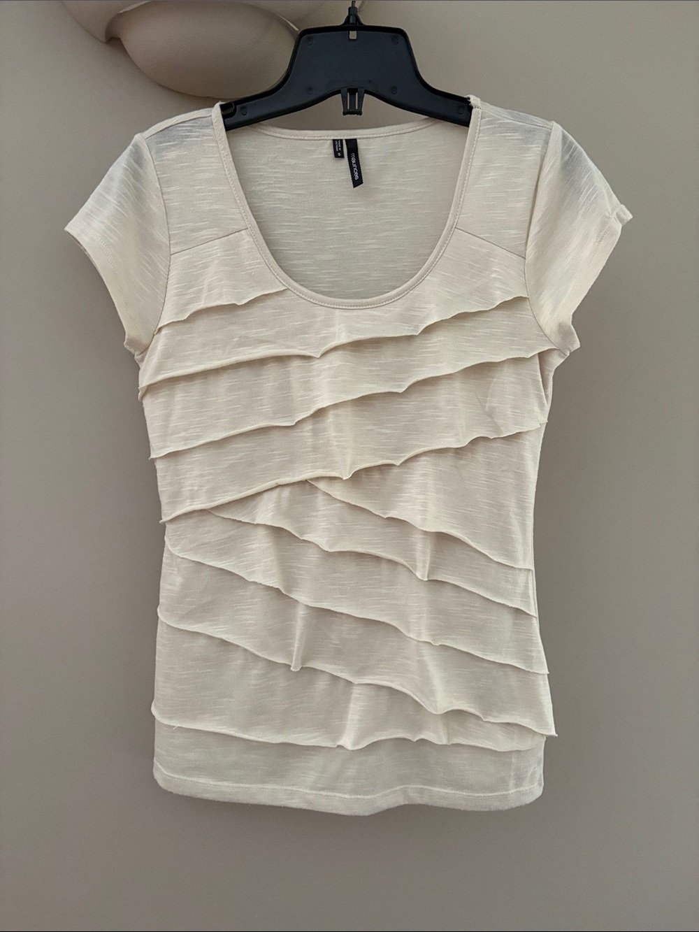Maurices Cream Layered Ruffle Short-Sleeve Tee